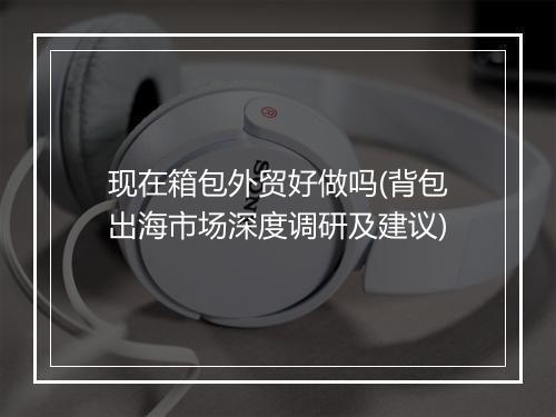 现在箱包外贸好做吗(背包出海市场深度调研及建议)