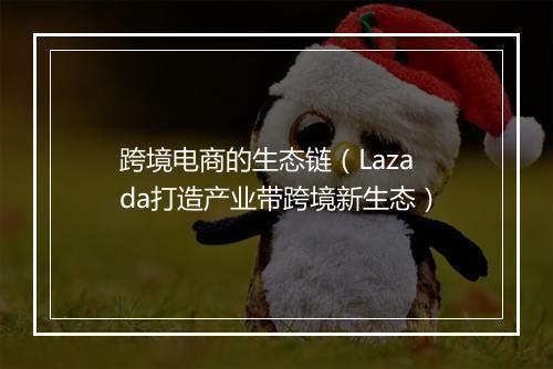 跨境电商的生态链（Lazada打造产业带跨境新生态）