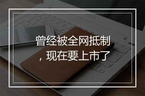 曾经被全网抵制，现在要上市了