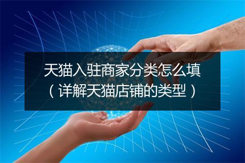 天猫入驻商家分类怎么填（详解天猫店铺的类型）