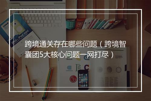 跨境通关存在哪些问题（跨境智囊团5大核心问题一网打尽）