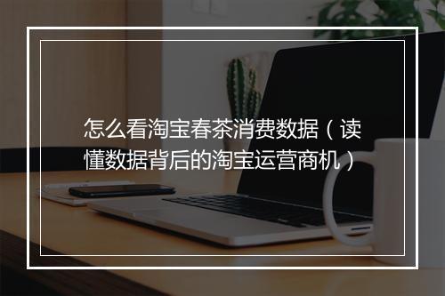 怎么看淘宝春茶消费数据（读懂数据背后的淘宝运营商机）