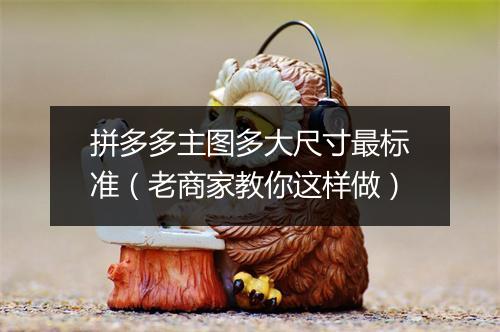 拼多多主图多大尺寸最标准（老商家教你这样做）