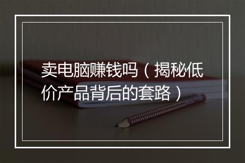 卖电脑赚钱吗（揭秘低价产品背后的套路）