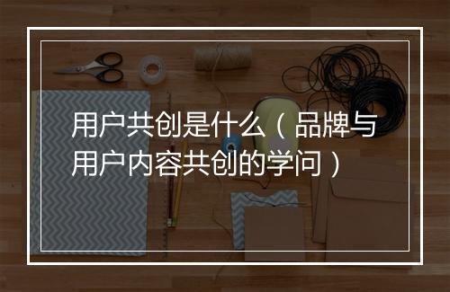 用户共创是什么（品牌与用户内容共创的学问）