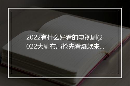 2022有什么好看的电视剧(2022大剧布局抢先看爆款来袭)