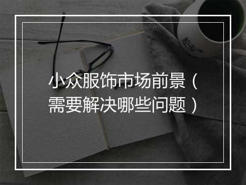 小众服饰市场前景（需要解决哪些问题）