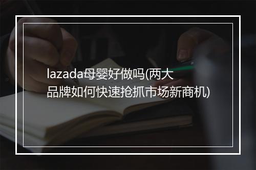 lazada母婴好做吗(两大品牌如何快速抢抓市场新商机)