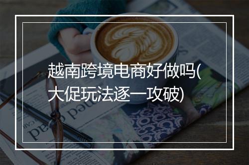 越南跨境电商好做吗(大促玩法逐一攻破)