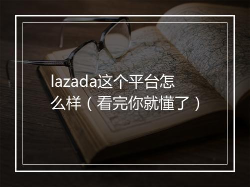 lazada这个平台怎么样（看完你就懂了）