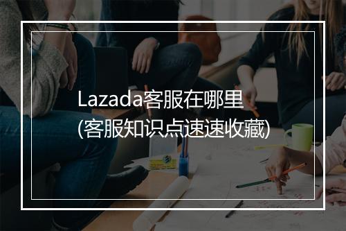Lazada客服在哪里(客服知识点速速收藏)