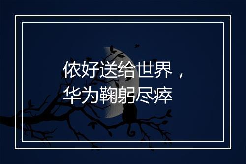 侬好送给世界，华为鞠躬尽瘁