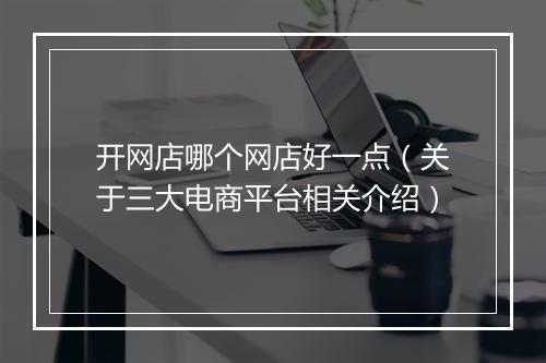 开网店哪个网店好一点（关于三大电商平台相关介绍）