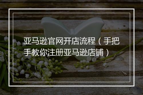 亚马逊官网开店流程（手把手教你注册亚马逊店铺）