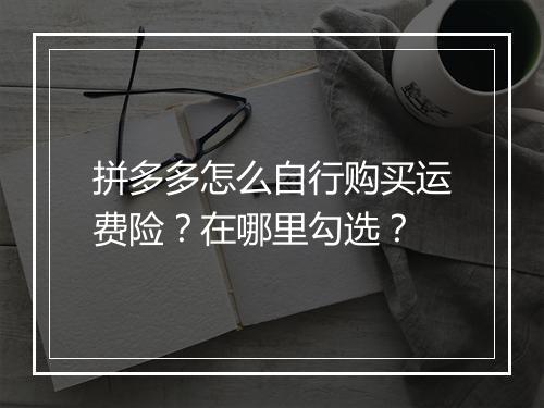 拼多多怎么自行购买运费险？在哪里勾选？