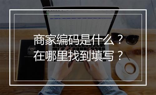 商家编码是什么？在哪里找到填写？