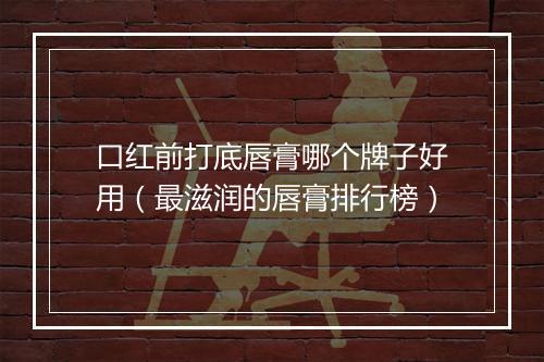 口红前打底唇膏哪个牌子好用（最滋润的唇膏排行榜）