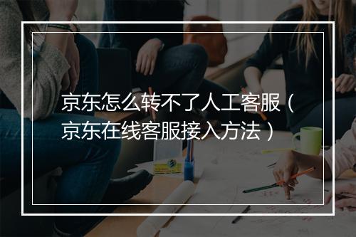 京东怎么转不了人工客服（京东在线客服接入方法）