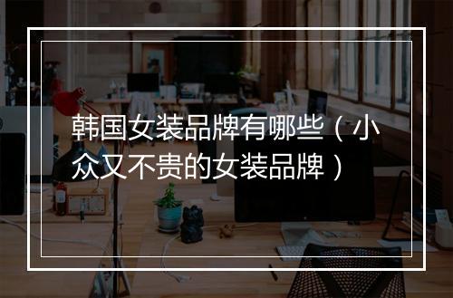 韩国女装品牌有哪些（小众又不贵的女装品牌）