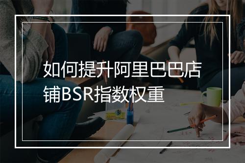 如何提升阿里巴巴店铺BSR指数权重
