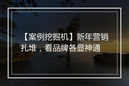 【案例挖掘机】新年营销扎堆，看品牌各显神通