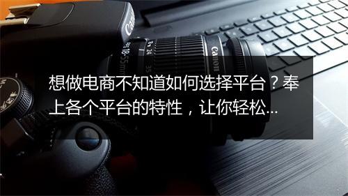想做电商不知道如何选择平台？奉上各个平台的特性，让你轻松做选择！