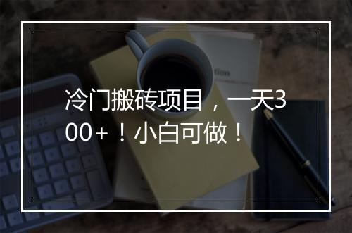 冷门搬砖项目，一天300+！小白可做！