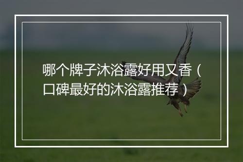 哪个牌子沐浴露好用又香（口碑最好的沐浴露推荐）
