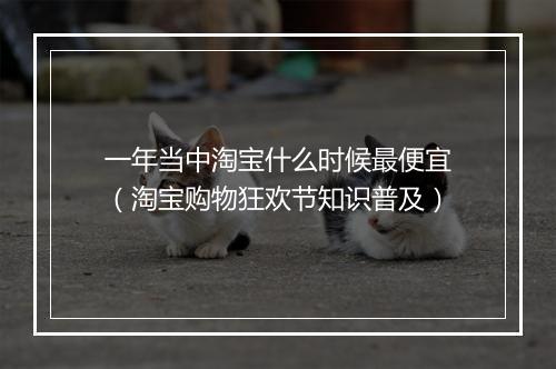 一年当中淘宝什么时候最便宜（淘宝购物狂欢节知识普及）