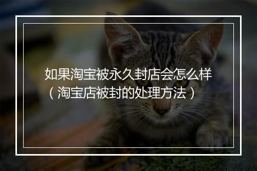 如果淘宝被永久封店会怎么样（淘宝店被封的处理方法）