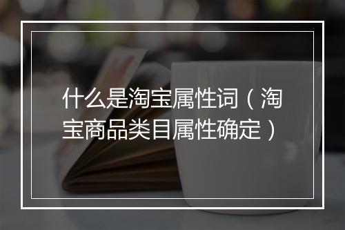 什么是淘宝属性词（淘宝商品类目属性确定）