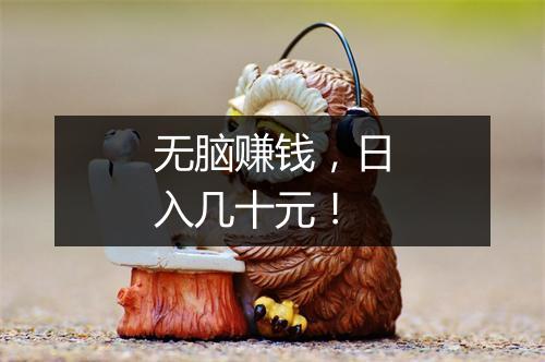 无脑赚钱，日入几十元！