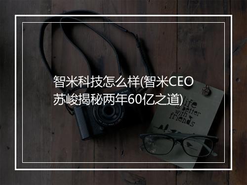 智米科技怎么样(智米CEO苏峻揭秘两年60亿之道)