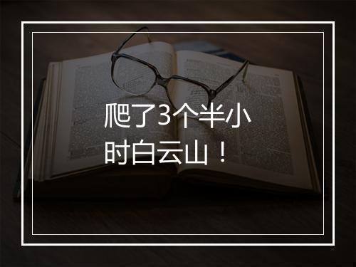 爬了3个半小时白云山！