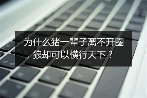 为什么猪一辈子离不开圈，狼却可以横行天下？