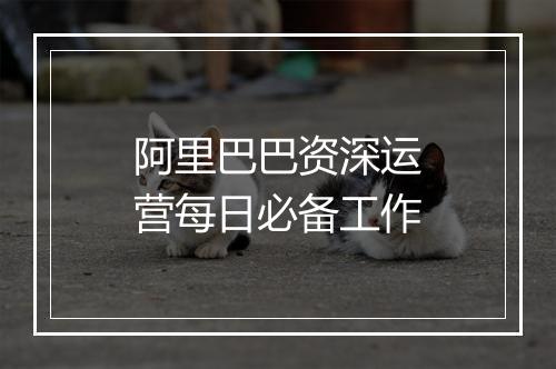 阿里巴巴资深运营每日必备工作