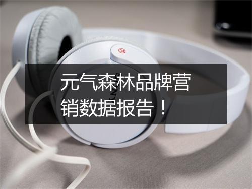 元气森林品牌营销数据报告！