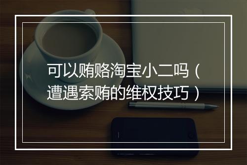 可以贿赂淘宝小二吗（遭遇索贿的维权技巧）