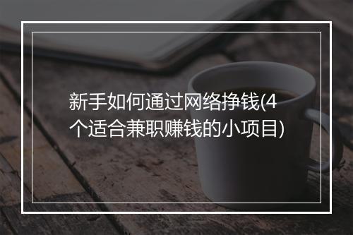 新手如何通过网络挣钱(4个适合兼职赚钱的小项目)