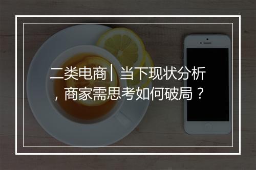 二类电商 ▏当下现状分析，商家需思考如何破局？