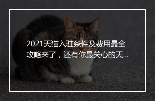 2021天猫入驻条件及费用最全攻略来了，还有你最关心的天猫入驻流程讲解（附赠最全PPT模板）
