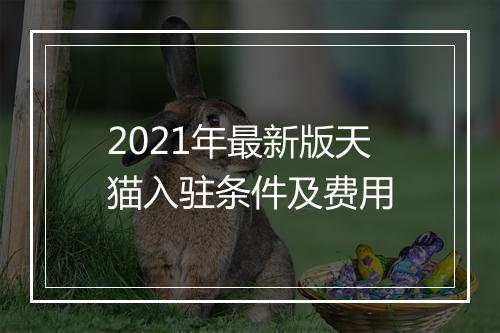 2021年最新版天猫入驻条件及费用