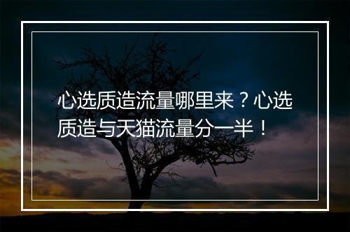 心选质造流量哪里来？心选质造与天猫流量分一半！