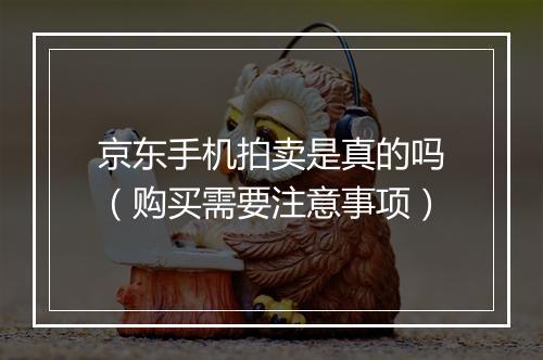 京东手机拍卖是真的吗（购买需要注意事项）