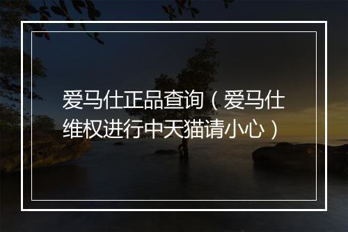 爱马仕正品查询（爱马仕维权进行中天猫请小心）