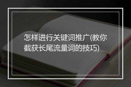 怎样进行关键词推广(教你截获长尾流量词的技巧)