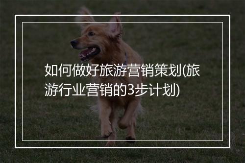 如何做好旅游营销策划(旅游行业营销的3步计划)