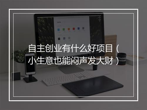 自主创业有什么好项目（小生意也能闷声发大财）