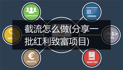 截流怎么做(分享一批红利致富项目)