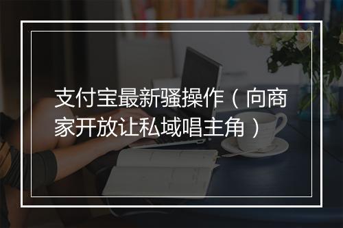 支付宝最新骚操作（向商家开放让私域唱主角）
